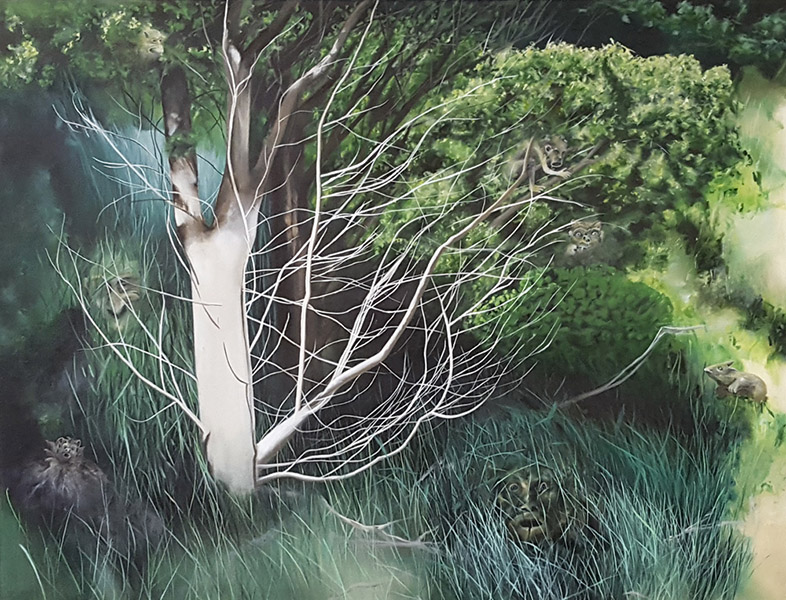 The Magic Tree, oil on canvas, 40 x 52&quot;, 2018